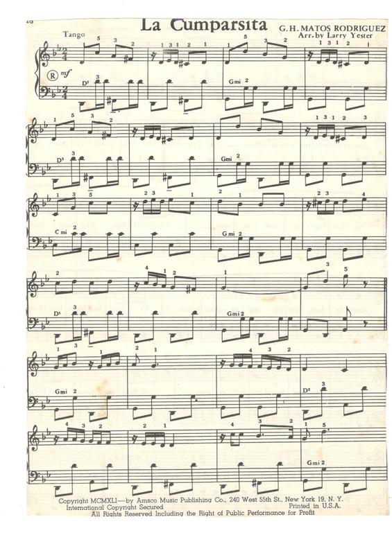 Partitura da música La Cumparsita Pág.1