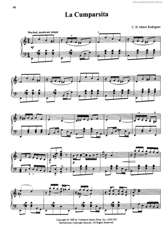 Partitura da música La Cumparsita v.13