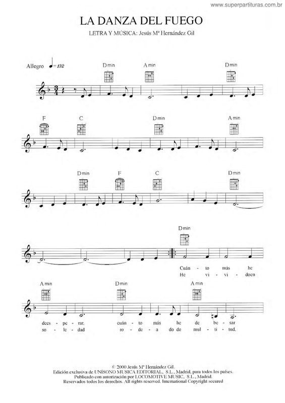 Partitura da música La Danza Del Fuego