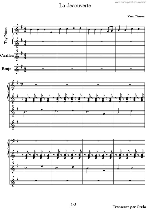 Partitura da música La Decouverte v.2