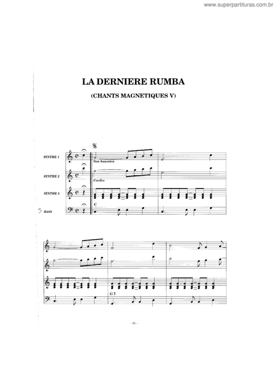 Partitura da música La Derniere Rumba