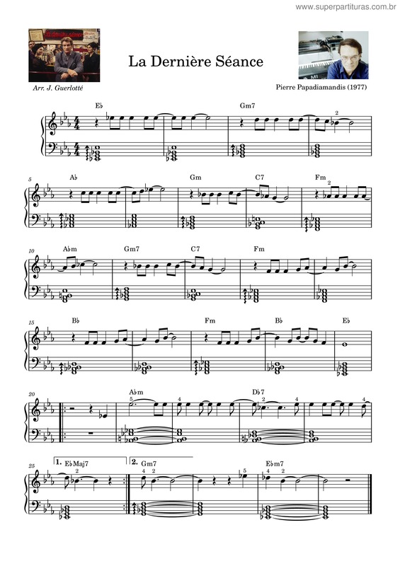 Partitura da música La Dernière Séance