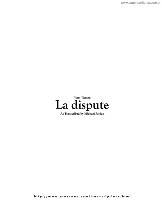 Partitura da música La Dispute v.2