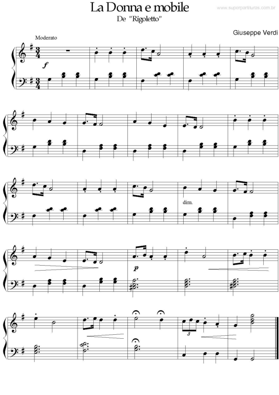 Partitura da música La Donna e mobile v.2