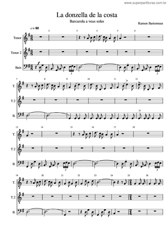 Partitura da música La Donzella De La Costa