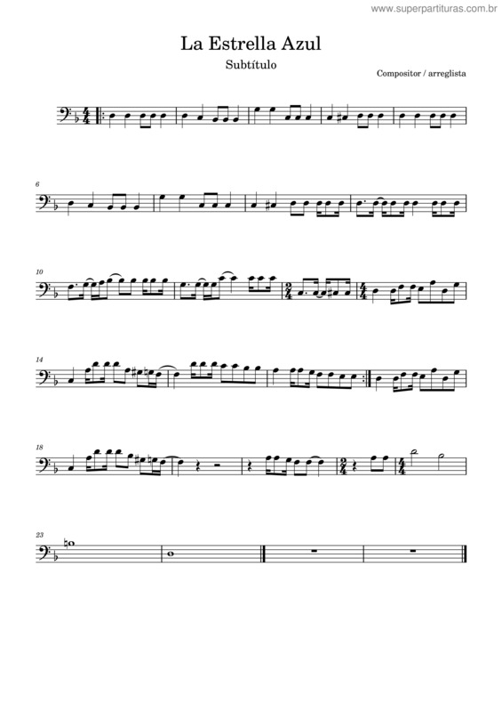 Partitura da música La Estrella Azul Baritono