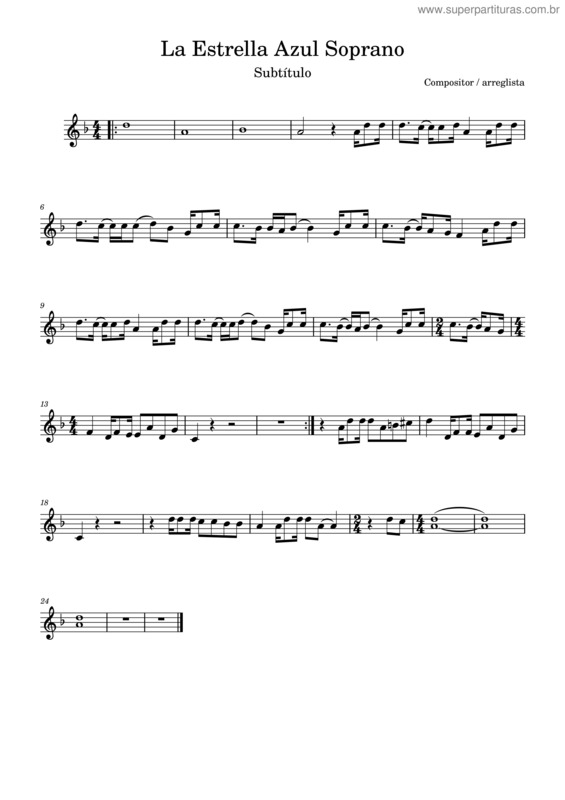 Partitura da música La Estrella Azul Soprano