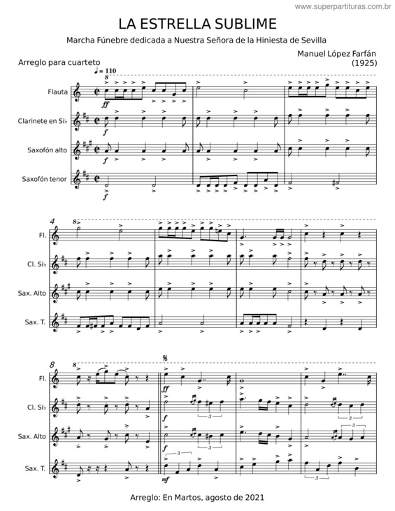 Partitura da música La Estrella Sublime – Manuel López Farfán