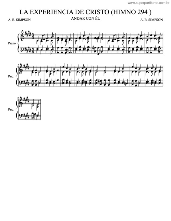 Partitura da música La Experiencia De Cristo