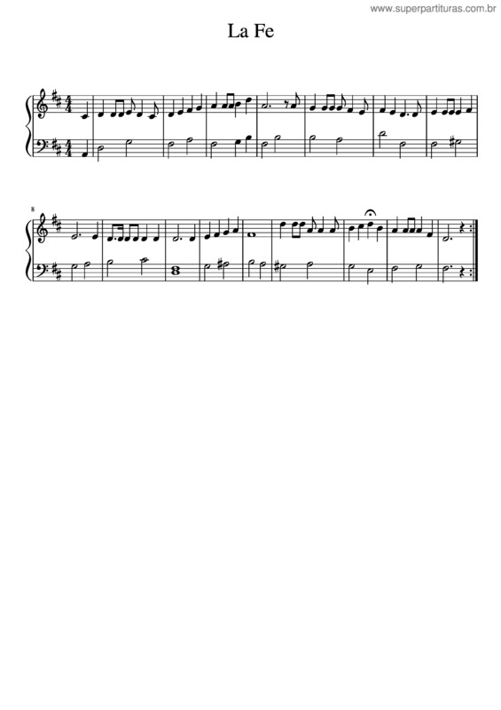 Partitura da música La Fe