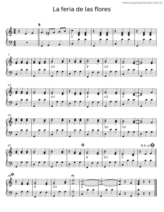 Partitura da música La Feria De Las Flores v.2