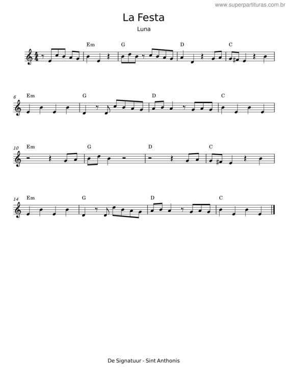 Partitura da música La Festa – La Nueva Luna
