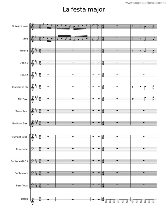 Partitura da música La Festa Major