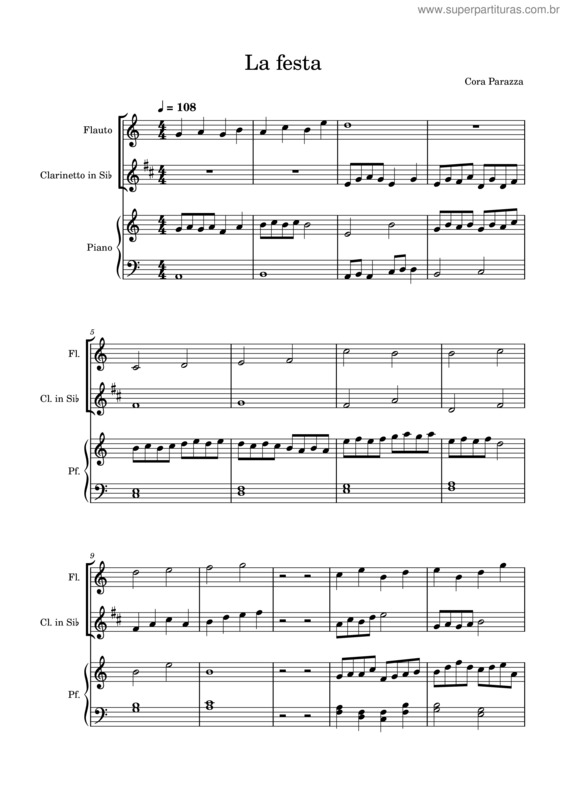 Partitura da música La Festa