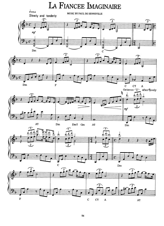 Partitura da música La Fiancee Imaginaire