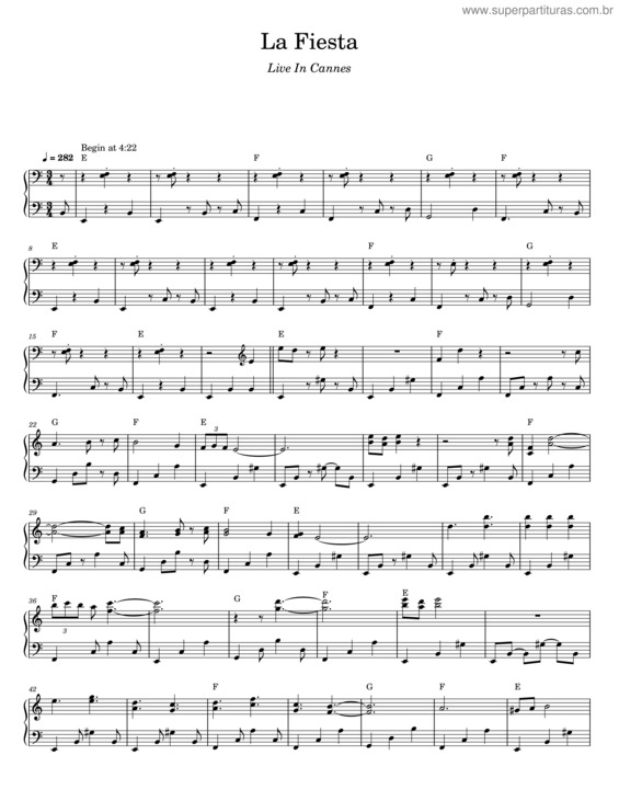 Partitura da música La Fiesta – Chick Corea v.3