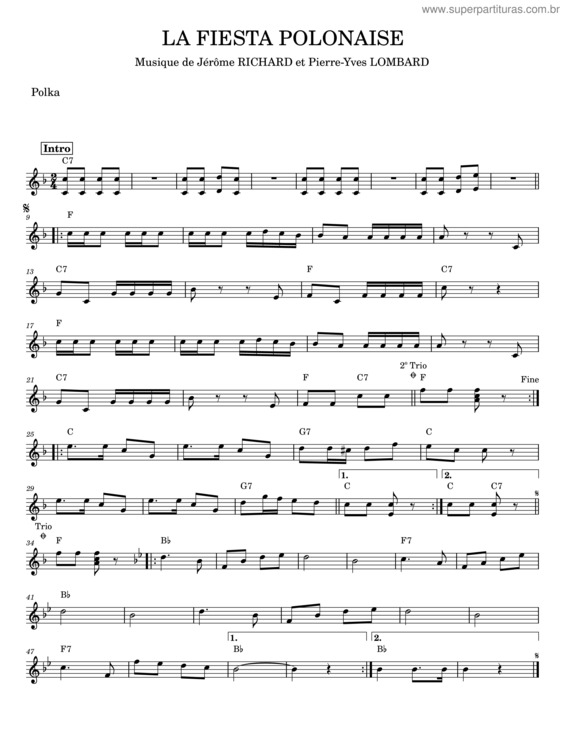 Partitura da música La Fiesta Polonaise – Jérôme Richard