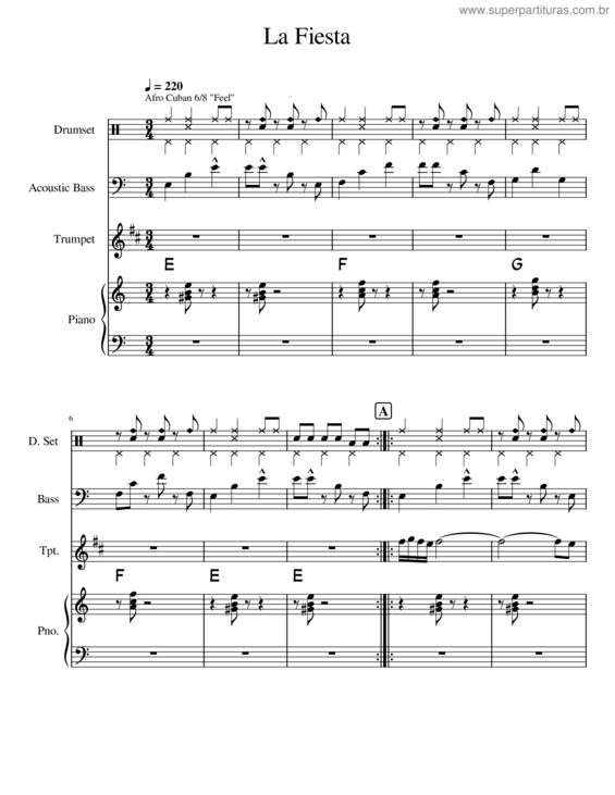 Partitura da música La Fiesta v.2