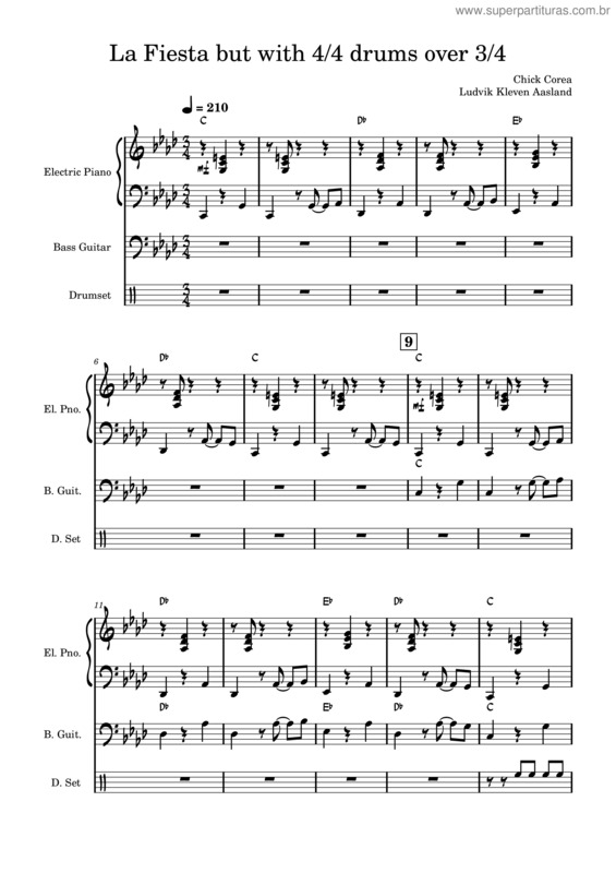 Partitura da música La Fiesta v.3
