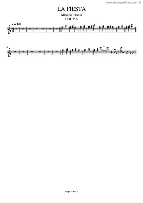 Partitura da música La Fiesta