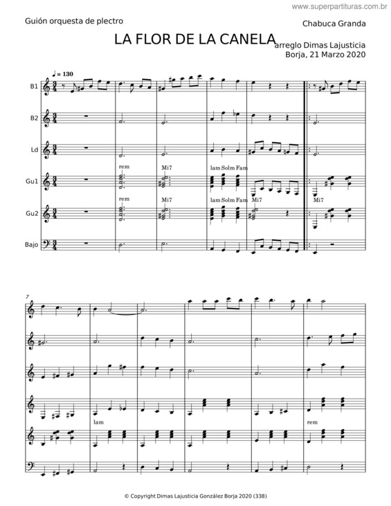 Partitura da música La Flor De La Canela – Chabuca Granda v.4