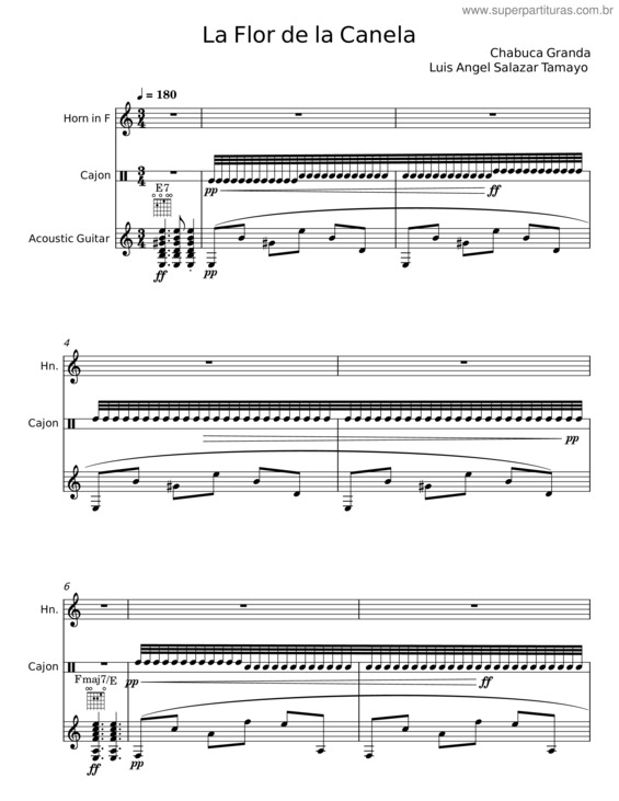Partitura da música La Flor De La Canela – Chabuca Granda v.6