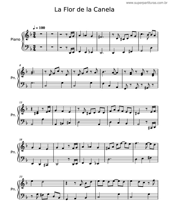 Partitura da música La Flor De La Canela – Misc Unsigned Bands