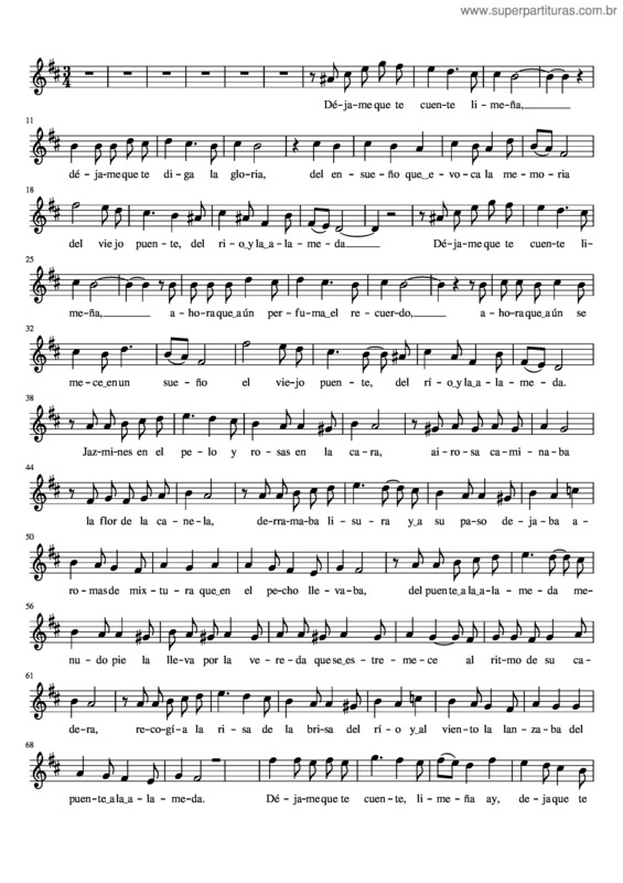 Partitura da música La Flor De La Canela Trompeta1voz
