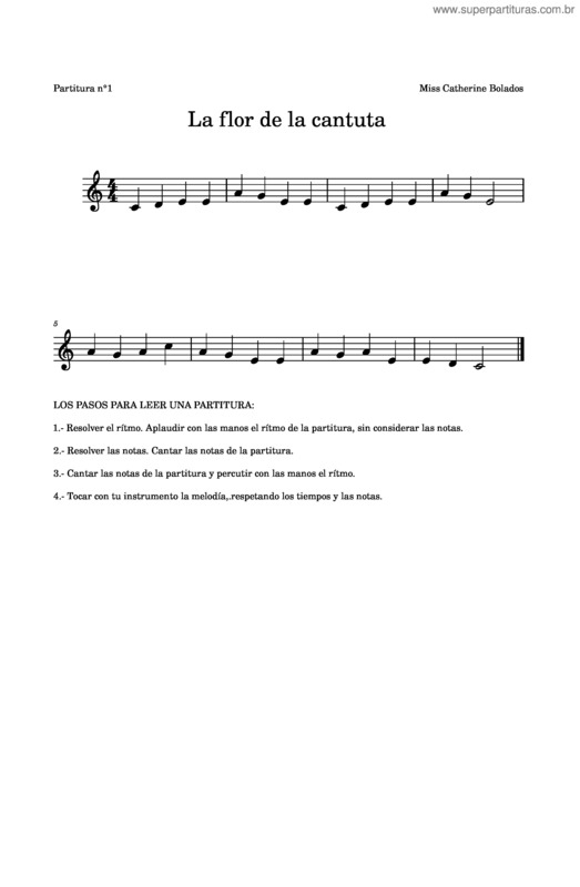 Partitura da música La Flor De La Cantuta