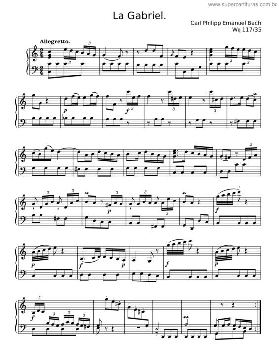 Partitura da música La Gabriel, H.97 – Carl Philipp Emanuel Bach