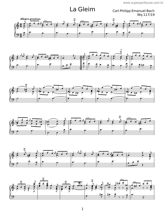 Partitura da música La Gleim, H.89 – Carl Philipp Emanuel Bach