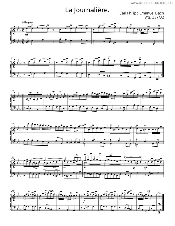 Partitura da música La Journalière, H.112 – Carl Philipp Emanuel Bach
