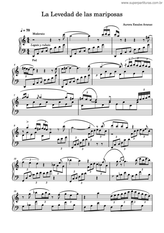 Partitura da música La Levedad De Las Mariposas