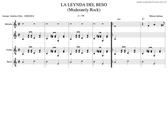 Partitura da música La Leyenda Del Beso