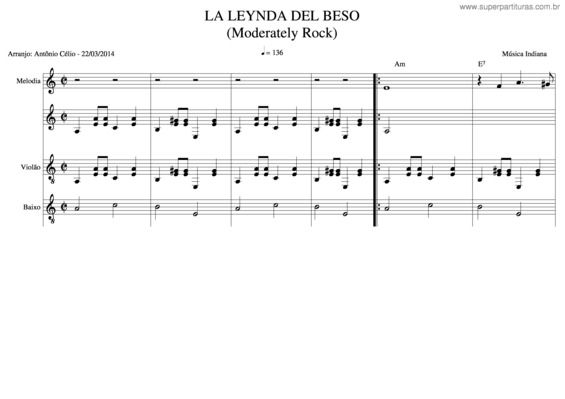 Partitura da música La Leyenda Del Beso