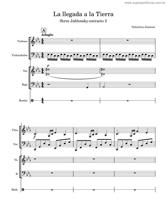 Partitura da música La Llegada A La Tirrra