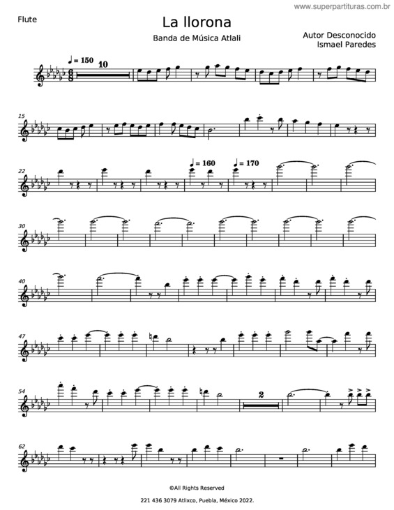 Partitura da música La Llorona – Mexican Folk Songs