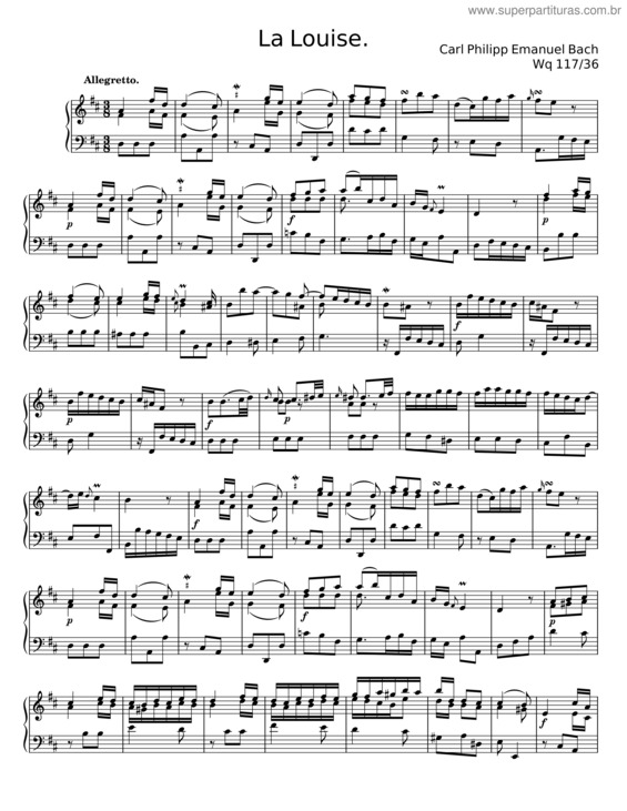 Partitura da música La Louise, H.114 – Carl Philipp Emanuel Bach