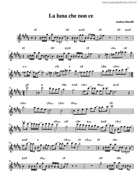 Partitura da música La Luna Che Non Ce v.3