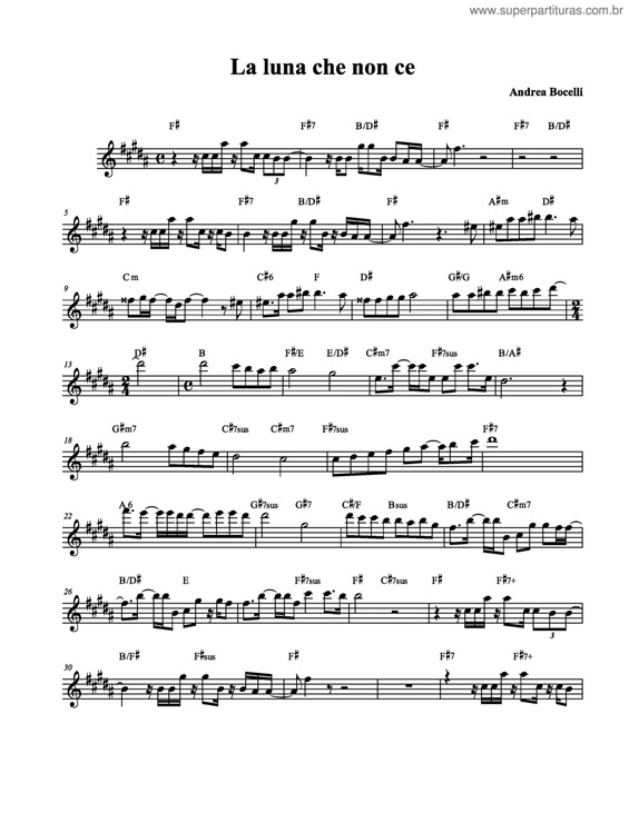 Partitura da música La Luna Che Non Ce