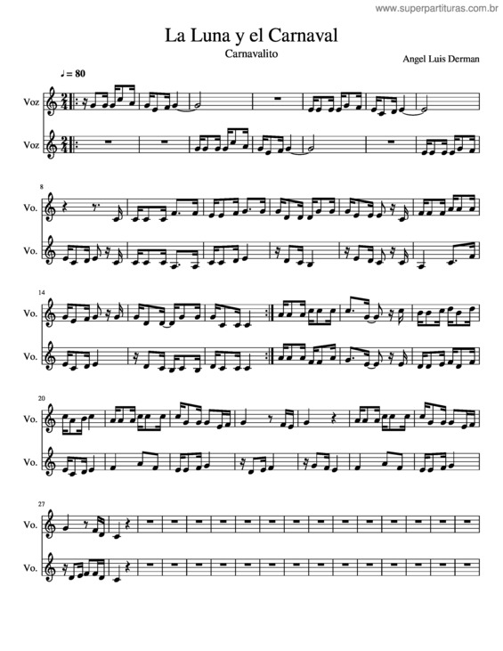 Partitura da música La Luna Y El Carnaval 0.5