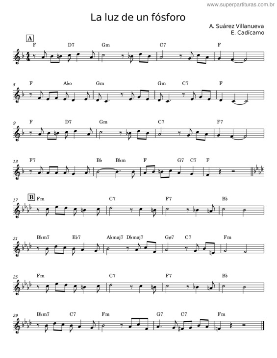 Partitura da música La Luz De Un Fósforo