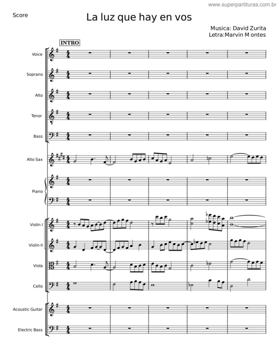 Partitura da música La Luz Que Hay En Vos