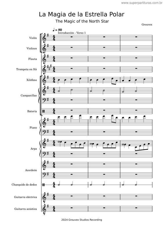 Partitura da música La Magia De La Estrella Polar – Grouvex
