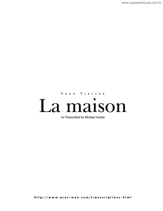 Partitura da música La Maison v.2