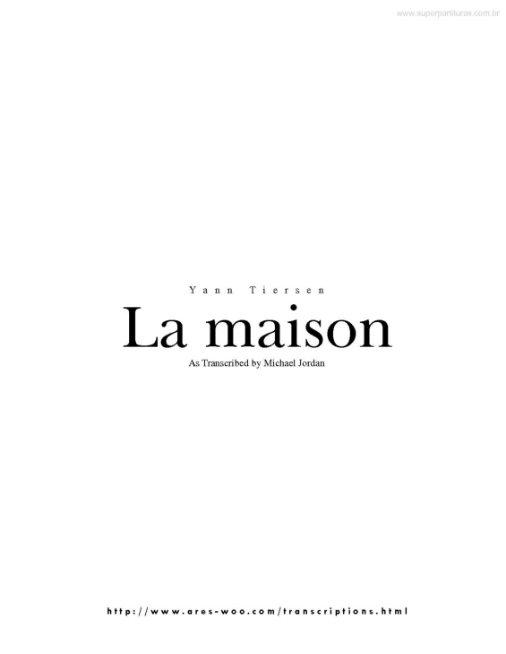 Partitura da música La Maison