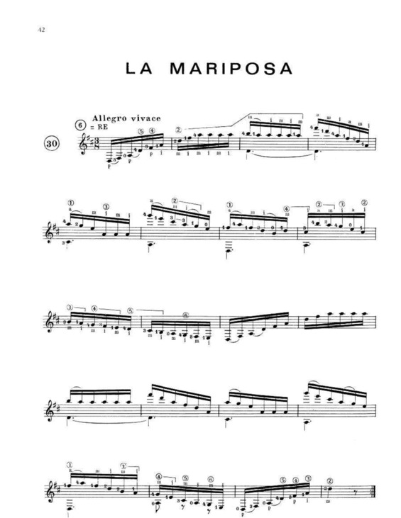 Partitura da música La Mariposa v.2