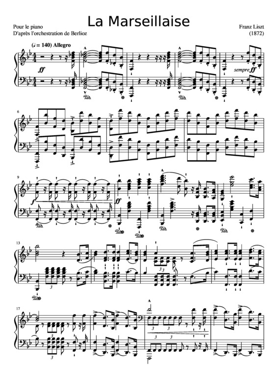 Partitura da música La Marseillaise v.4