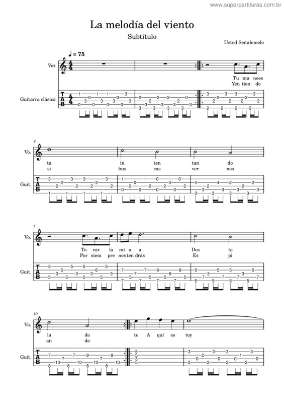Partitura da música La Melodía Del Viento