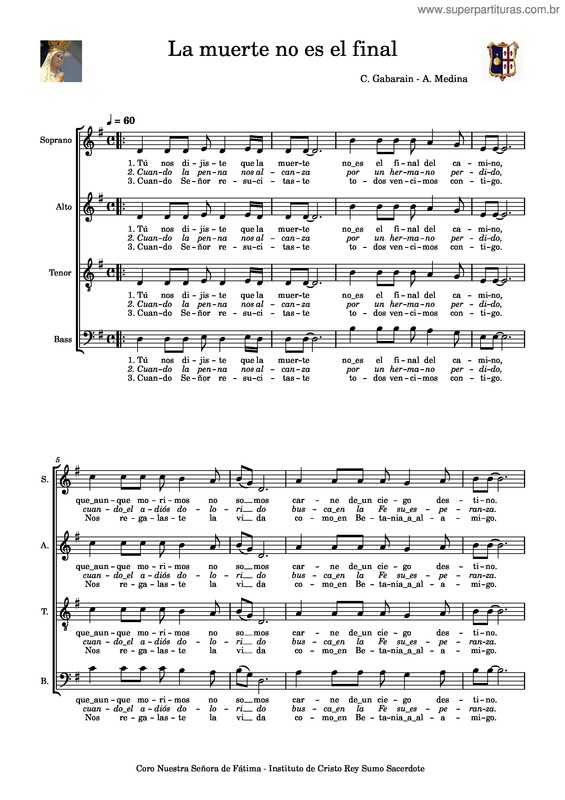 Partitura da música La Muerte No Es El Final – Gabaráin